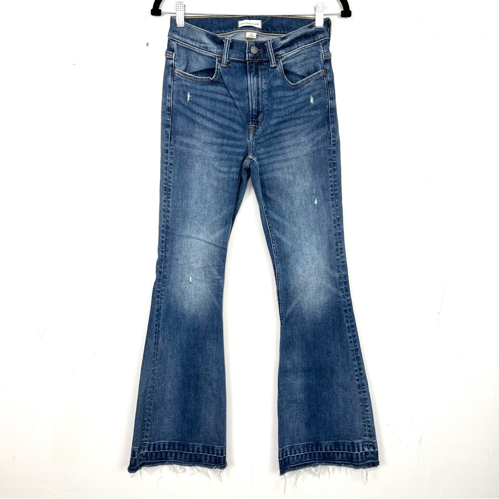 American‎ Eagle AE77 High-Rise Flare Jeans Size 2 Stretch Lightly Distressed
